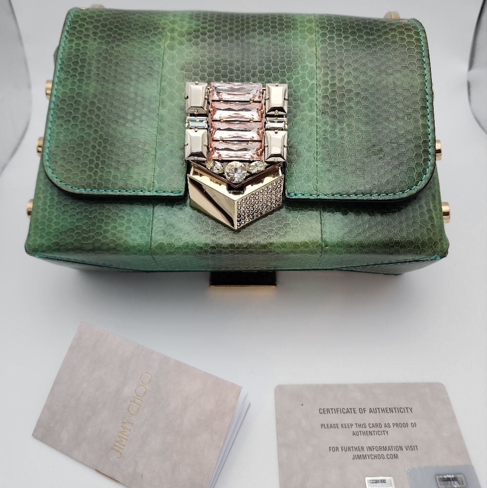 Jimmy Choo snake skin Lockett bag